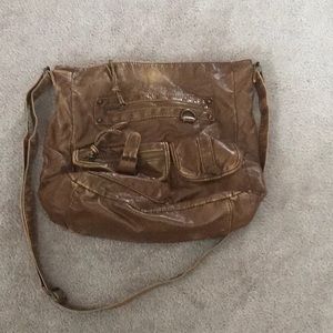 Y2K style crossbody bag. Brown.